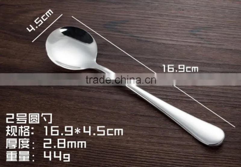 Stainless Steel round spoon with nice polishing for home-using or restaurant using
