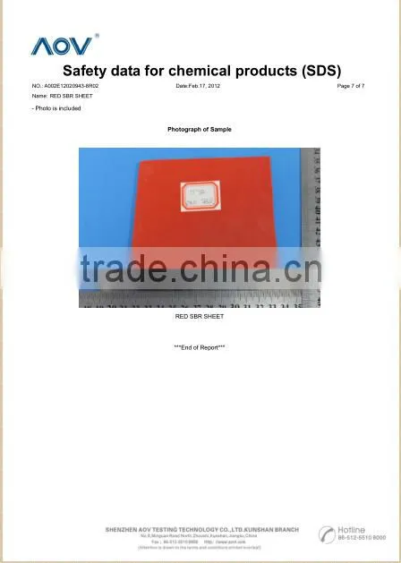 Red SBR rubber sheet roll textured two sides 80Duro