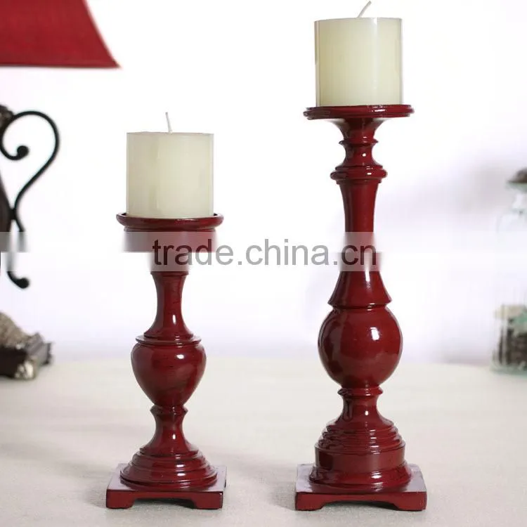 2015 latest Wholesale A pair of Traditional columnar type ,European and American retroresin antique candle holders