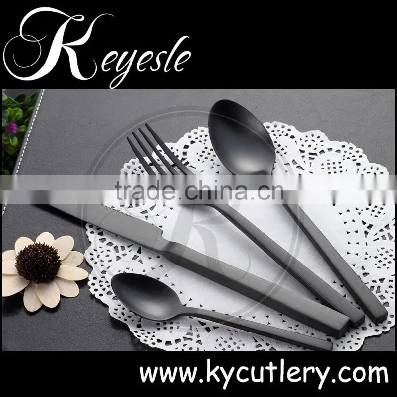black gold cutlery,cutlery black stainless,black metal cutlery