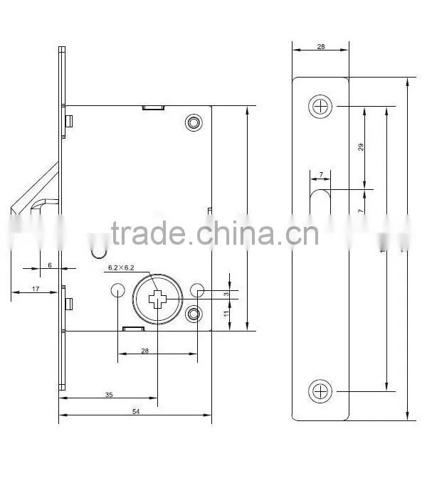 China supplier stainless steel glass sliding door lock body