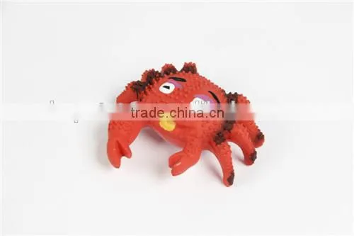 Latex cartoon animal pet toys soft squeaky latex pet toy for dogs crab shape