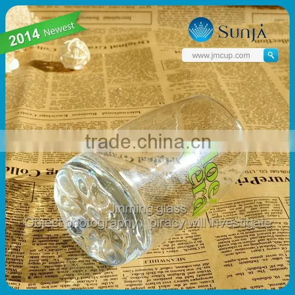 OEM Logo Glass tumebler special shape bottom Soda Mini glass cup Small volume soda glass tumbler cup