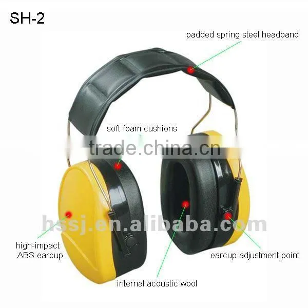 2016 hot selling CE ear muffs 29db soft foam cushions CE soundproof aviation earmuffs for sale