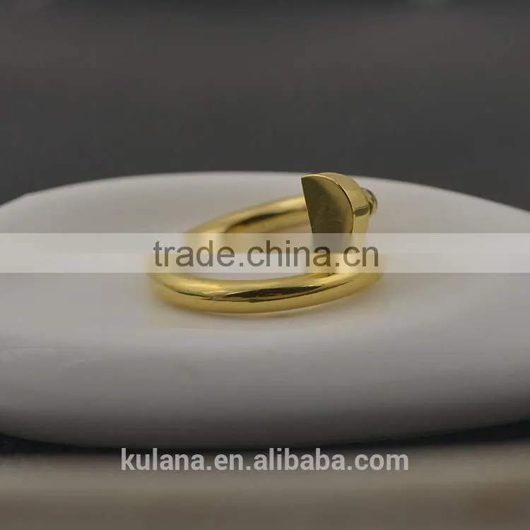 Fashionable Free Size Nail stainless steel rings for women