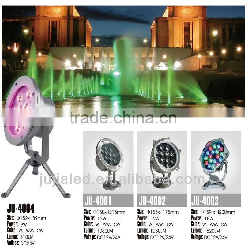 Manufacturers supply quality Zinc Alloy waterproof IP68 12w RGB led underwater light
