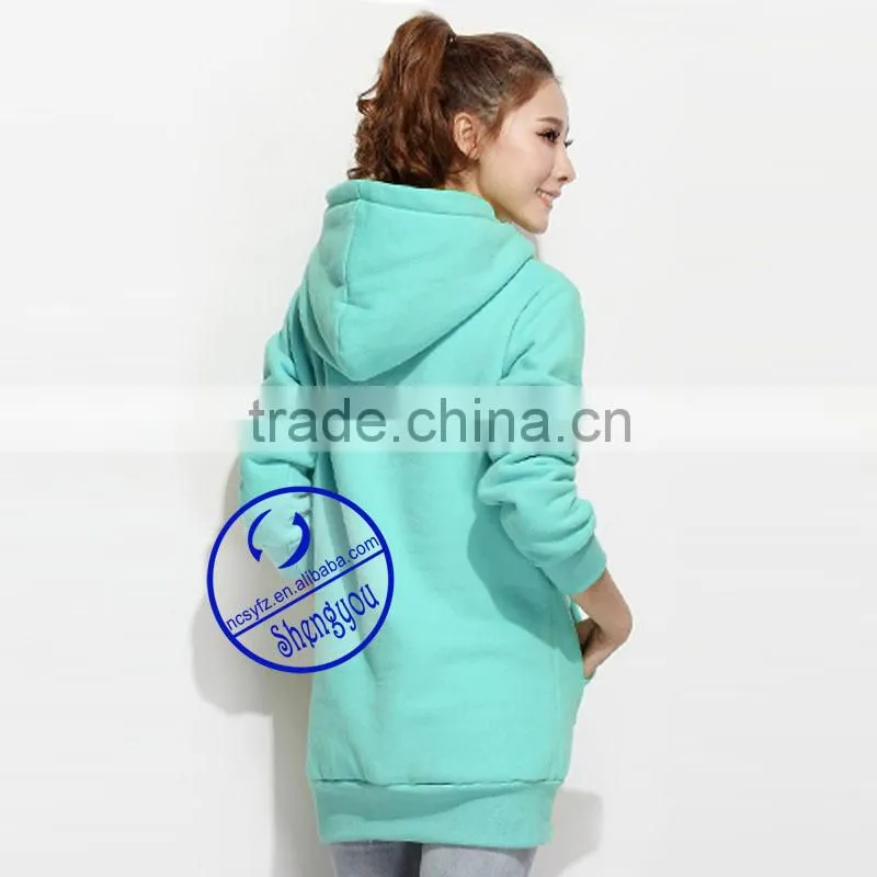 China supplier custom women hooded sweatshirt with embroidered