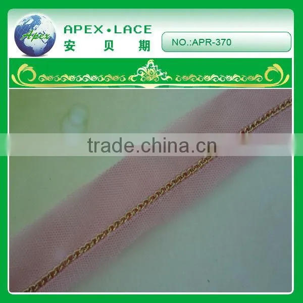 net tape with brass chain for garment