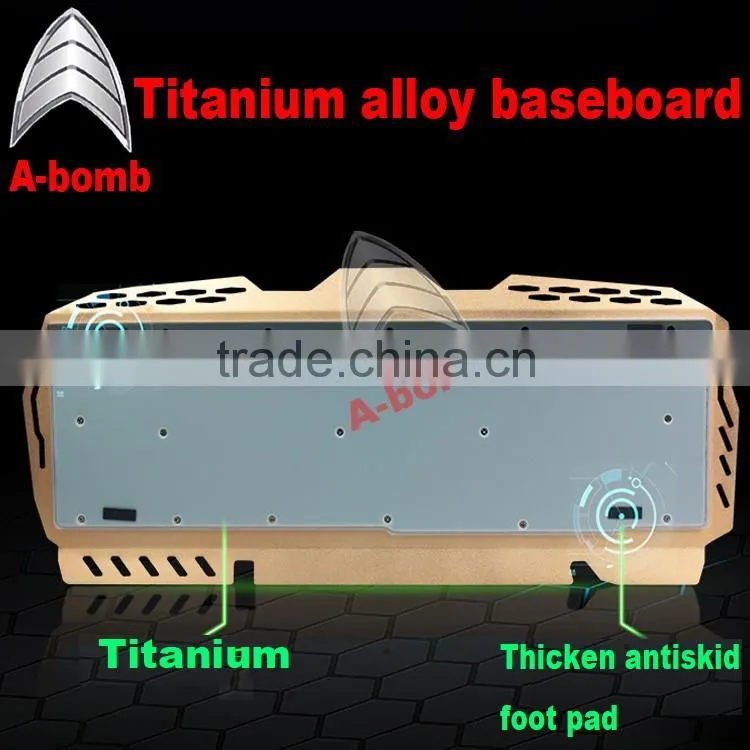 2016 A-bomb waterproof LED mechanical keyboard with metal material and ABS