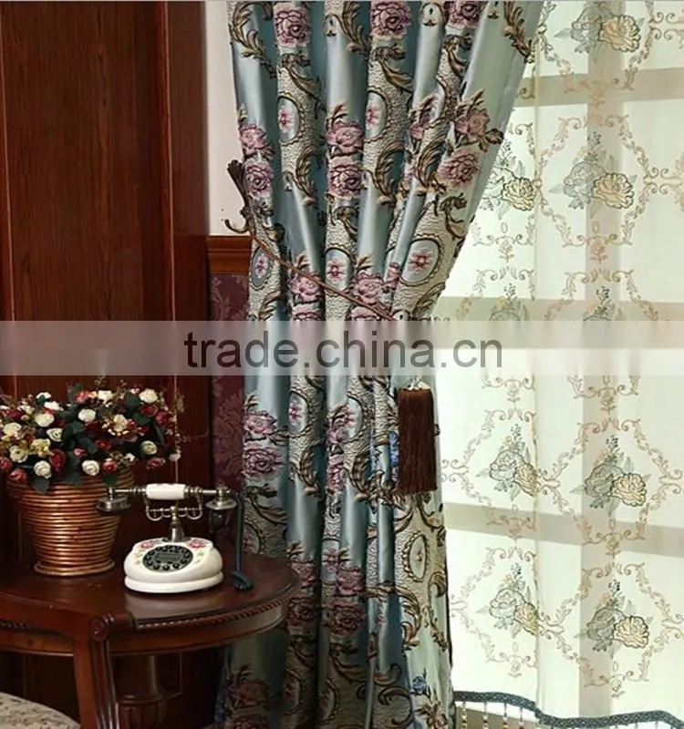 Customize Jacquard Embroidery living room curtain window curtains curtain fabric home decoration