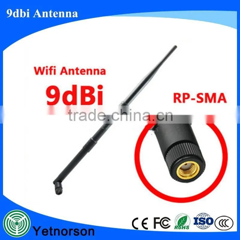 External 9dbi 2400-2500MHz wifi router antenna with SMA male connector