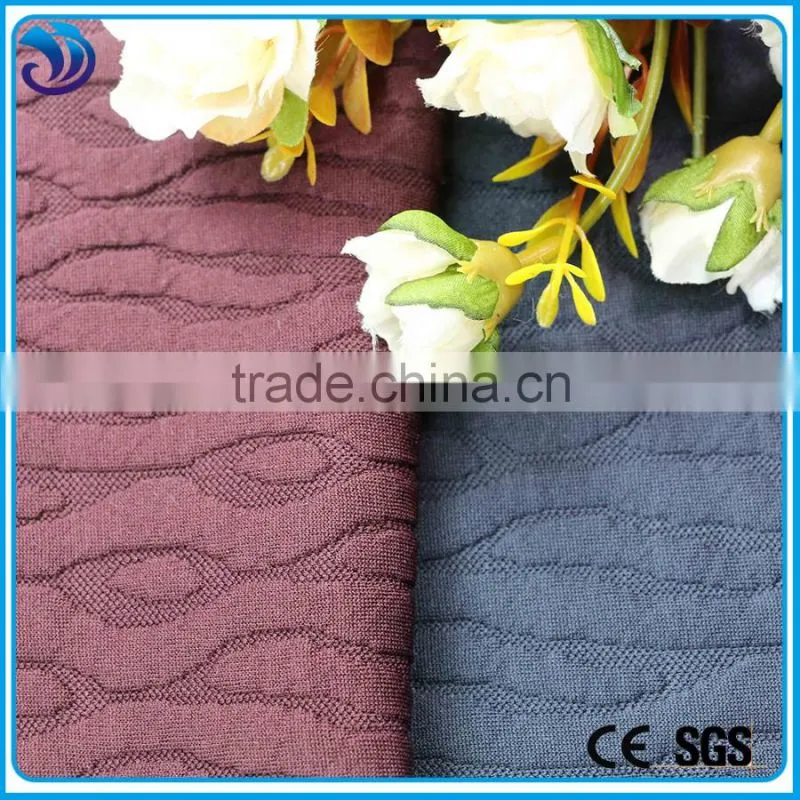 polyester spandex knit jacquard fabric beatutiful design for jacket