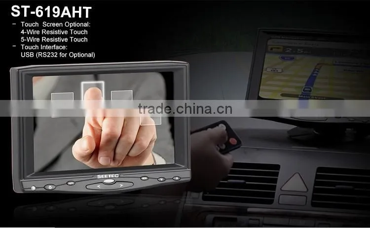 Widescreen 7 inch touch panel lcd mini av input tft screen flexible high brightness industrial monitor car