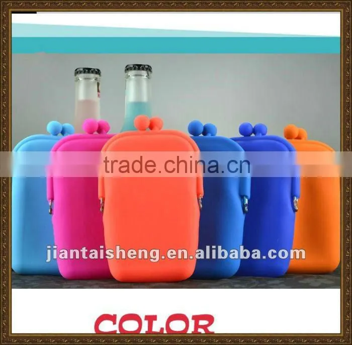 Silicone cell phone pouch, colorful silicone bag