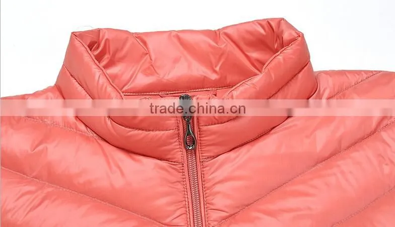 Custom Women Pink Ultra Light Duck Down Jacket