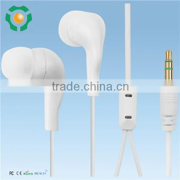 Colorful cute earphones braided fabric cord earphone, 3.5mm shoelace stereo earphone