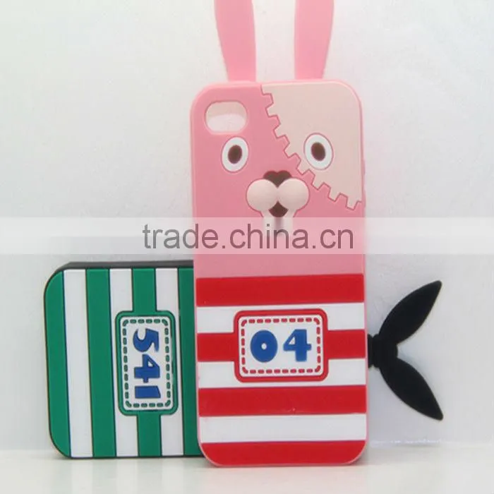 2013 the most popular custom cartoon design silicone mobile phone cases for Prison Rabbit