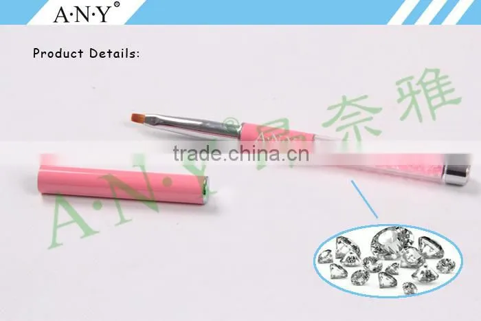 ANY Nail Art Beauty Care Pink Rhinestone UV Gel Nail Polish Brush Micropainting