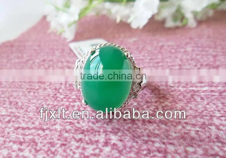 New Arrival Beautiful 925 Sterling Silver Large Chrysoprase Ring
