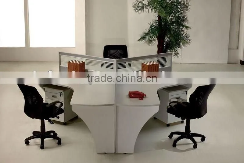 office workstation aluminium frame with 3 seats