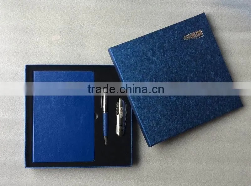 Newly promotional leather loose leaf Diarysk with pen