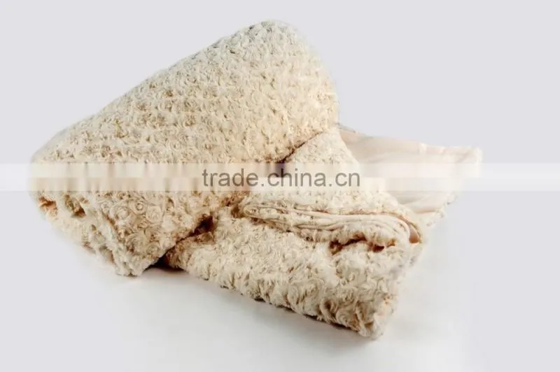 White PV Fleece Gifts Promotional Blanket with Card Ribbon Packaging