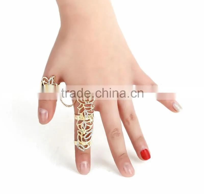 New Rings Multiple Finger Stack Knuckle Band Crystal Set Womens Fashion Jewelry