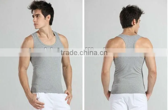 100% Cotton Slim fit Gray Men's Sleeveless Vest
