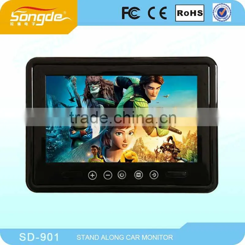 9 inch 16:9 Tft car LCD monitor with AV input