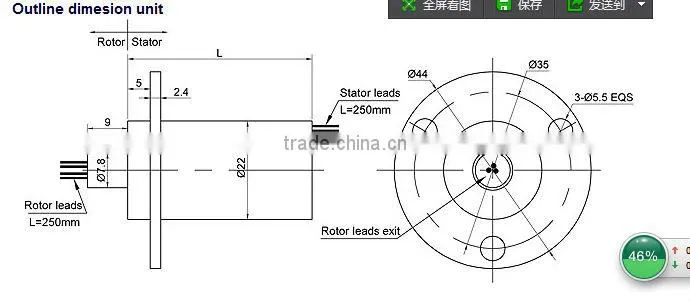 OD 22mm 5 conductors electrical contacts slip ring rotary joint slip ring