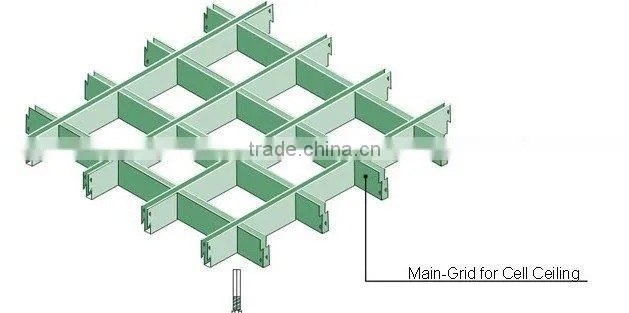 fashionable open metal grid aluminum suspended ceiling