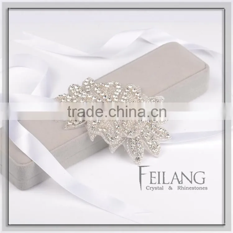 Rhinestone encrusted bridal belt Crystal Belt Ribbon headbands