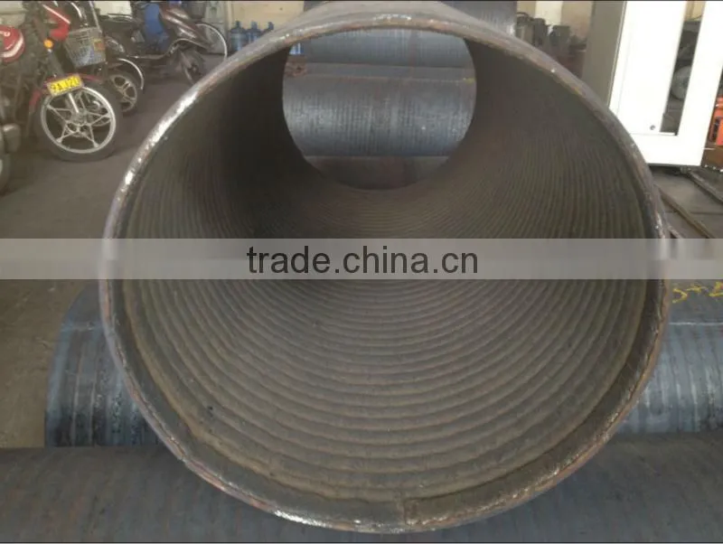 Abrasion resistant steel pipe for ash or stone