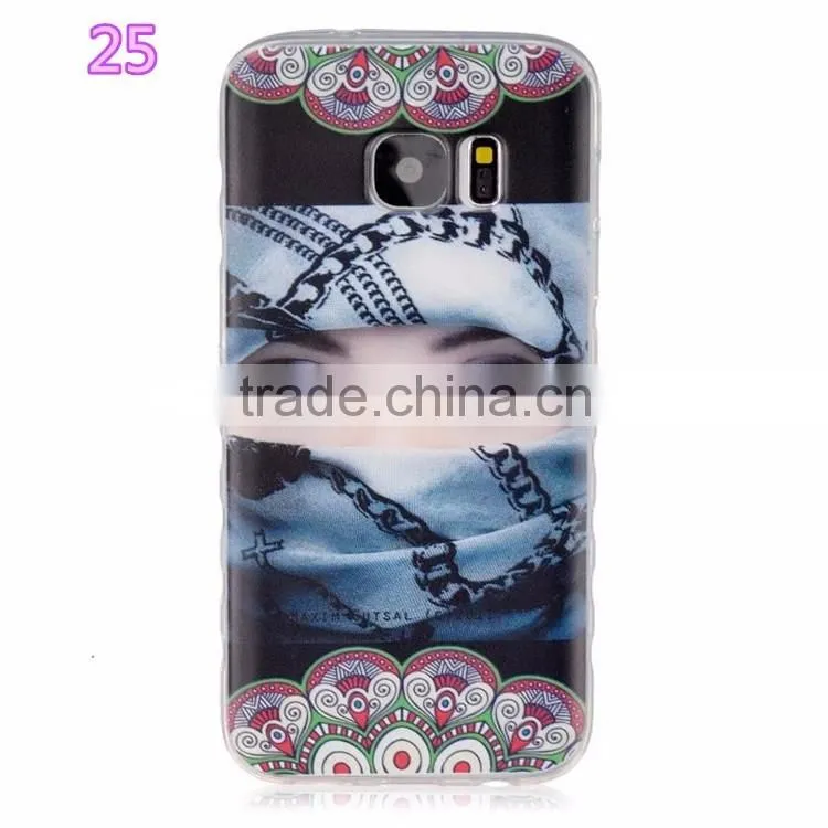 painted colored TPU Cover for Samsung Galaxy S7 edge S7 flowers Colorful soft tpu Case