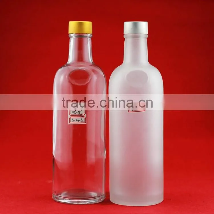 Shining black glass 500ml juice bottles with printing bottles cooktail bottles