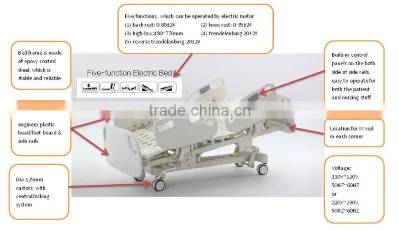 2016 Professional OEM adjustable hospital bed