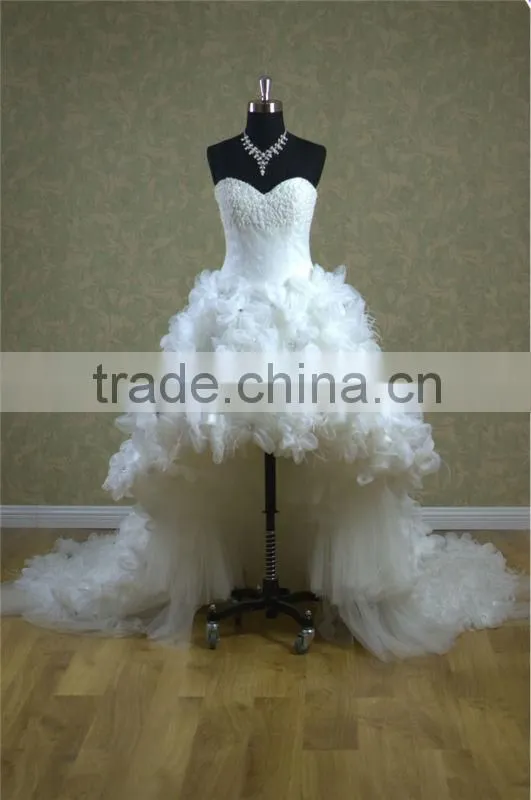 dream wedding dresses with appliqued beaded short dresses with long organza trail