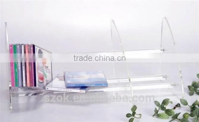 high quality acrylic tabletop CD dvd display rack manufacturer in china