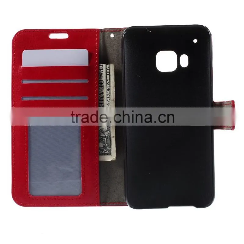 leather stand smart phone case for HTC One M9, for HTC One M9 luxury pu leather wallet