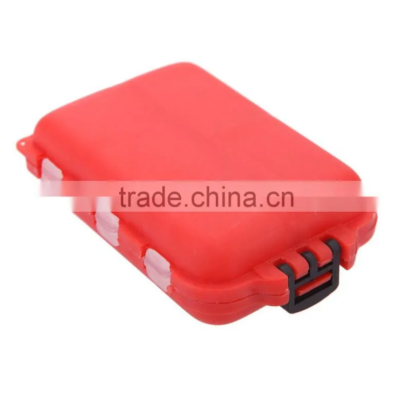 Fishing Tackle Box 10 Compartments Small Size for Fishing Hooks Swivels Beads etc Red