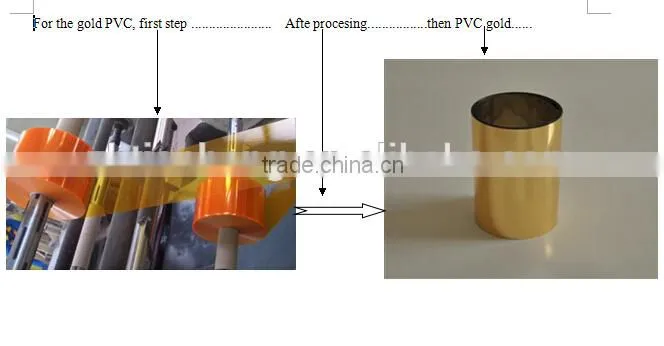 Metalized gold gold PVC film,PVC film roll