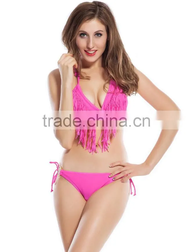 Top quality newest fashion shiny ladies sexy mature bikini beachwear