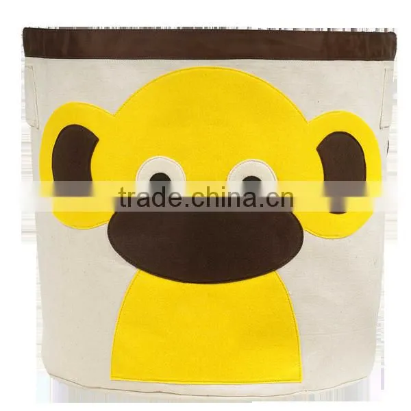 Foldable Canvas Sturdy Dirty Clothes Bedroom Laundry Basket, Toy Book Storage Organizer Basket