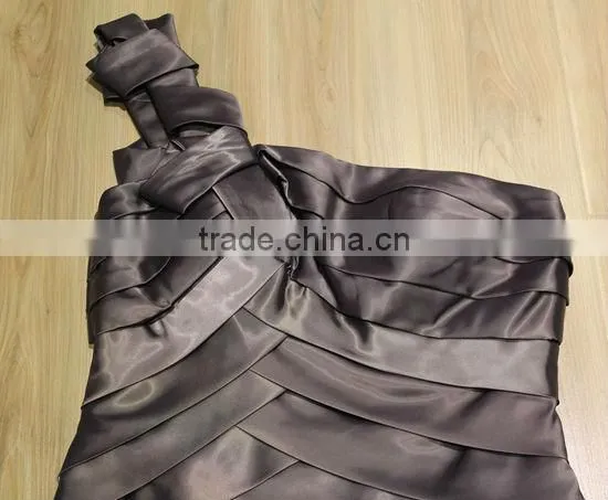 cheap one-shoulder satin gray short cocktail dresses designer style formal evening dress