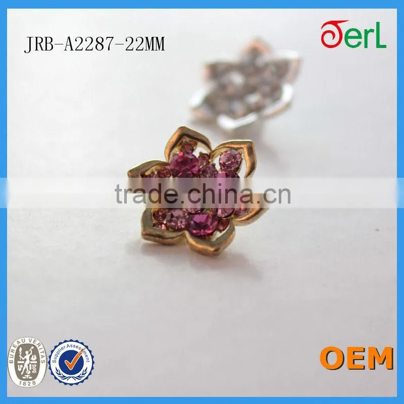High Quality Crystal Flower Rhinestone Pearl Buttons For Wedding Supplies