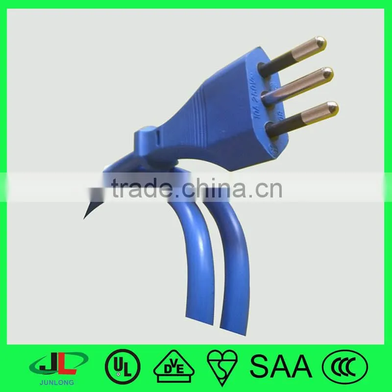 10A 250V Italy ac power cable 3 round pin plug , IEC female power cable for computer