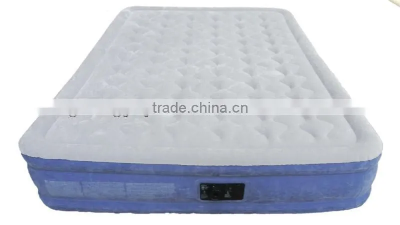 Inflatable sofa bed outdoor or indoor with comfortable armrest and cup holder with/without pump