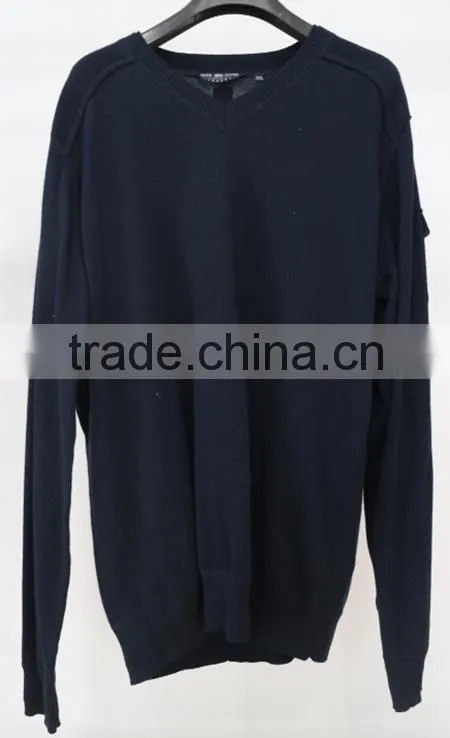 Top selling adult men cotton knit wear in autumn winter v-neck pullover style loose type sweater