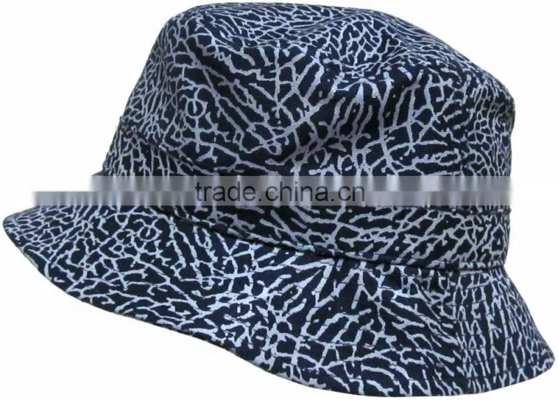 2015 New Custom Printed Bucket Hat Hunting Fishing Outdoor Cap 100% Cotton Printed Elephant Fabric Bucket Hat Pattern Free