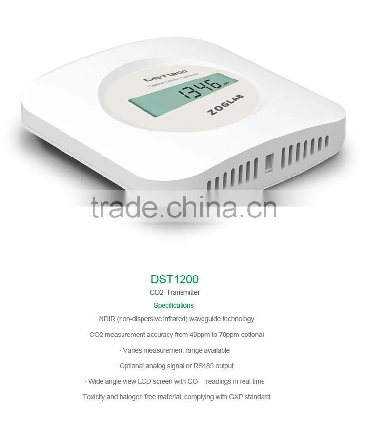 NDIR Sensor Carbon Dioxide Gas Flow Detector Optical Transmitter Price 0~10000 ppm CO2 Transmitter